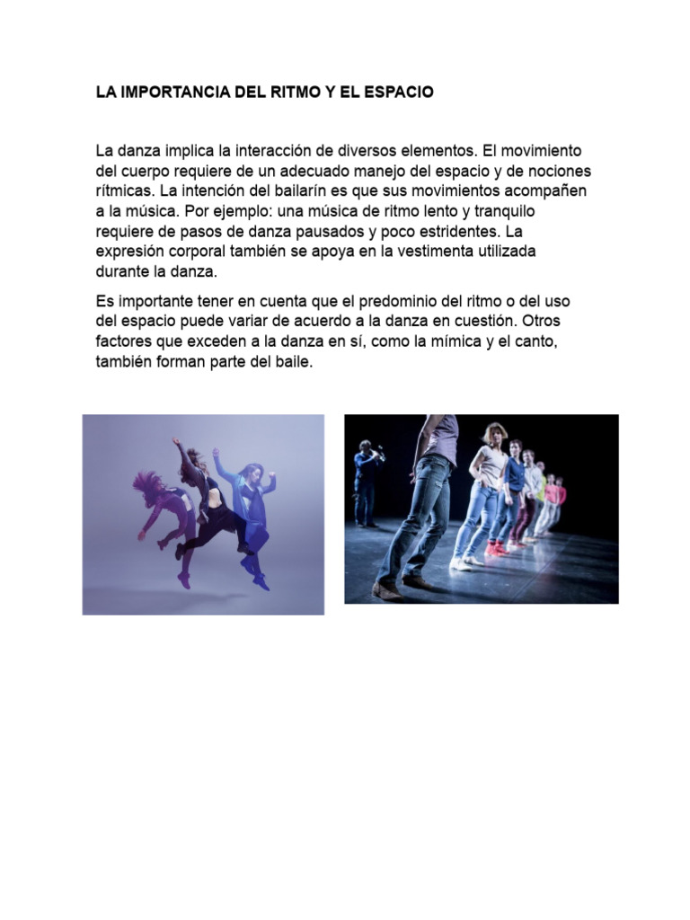 Ritmo y Espacio en la Danza | PDF