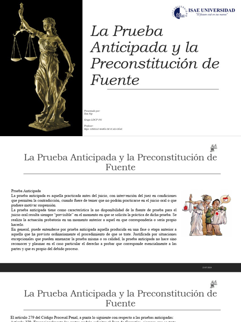 Prueba Anticipada | PDF | Evidencia (ley) | Justicia
