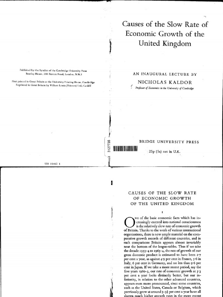 Kaldor's Analysis of UK Economic Growth | PDF | Economic Growth ...