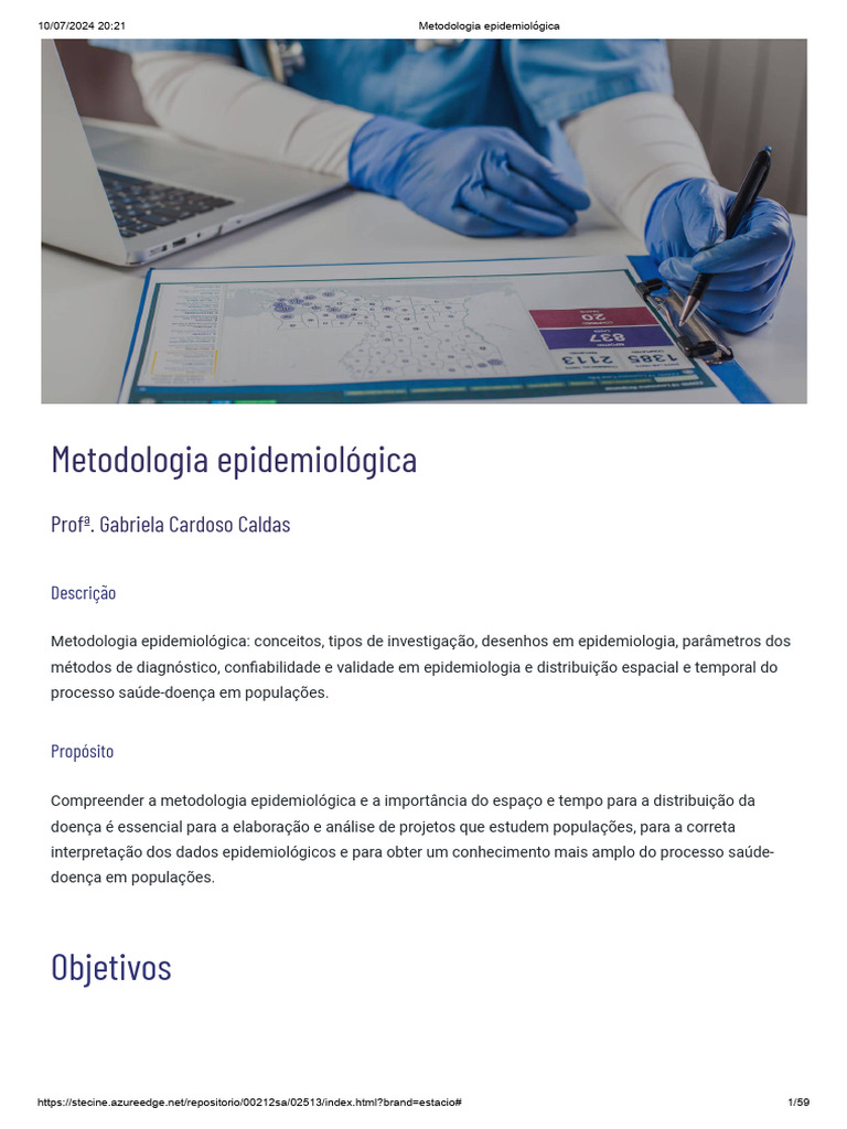 Metodologia Epidemiológica: Conceitos e Estudos | PDF | Epidemiologia ...