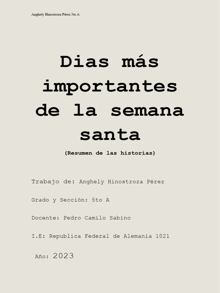 Días Clave de la Semana Santa | PDF | Pascua de Resurrección | Jesús
