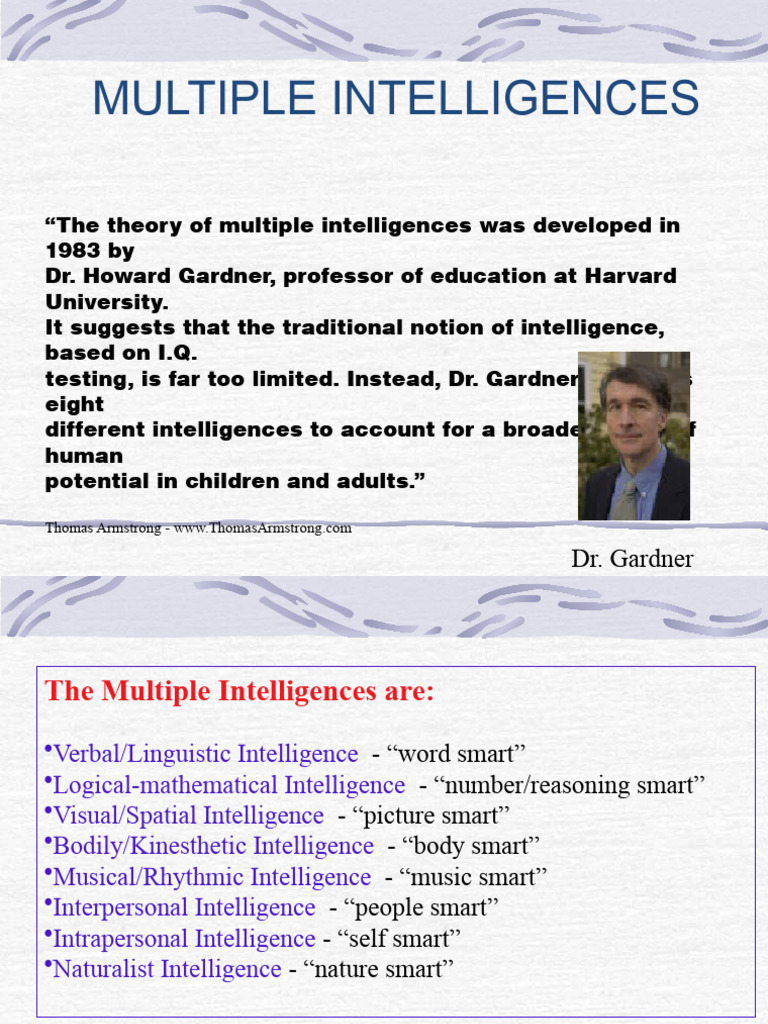Understanding Multiple Intelligences Theory | PDF | Cognition | Human ...