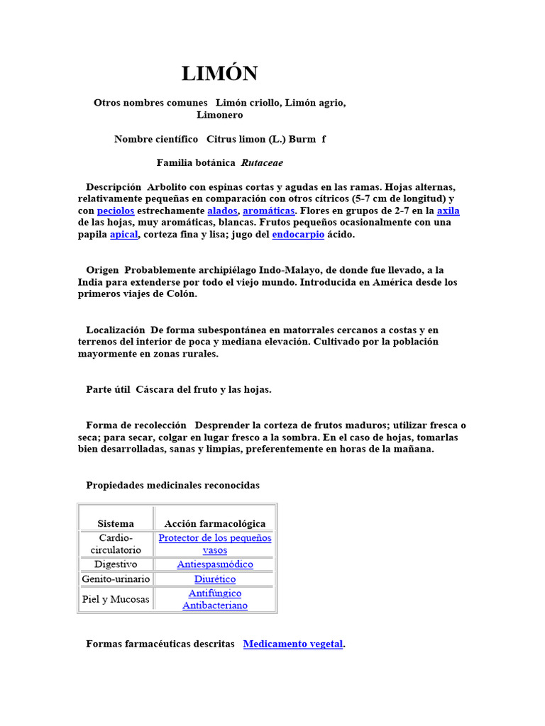 Limón | PDF | Limón | Agrios