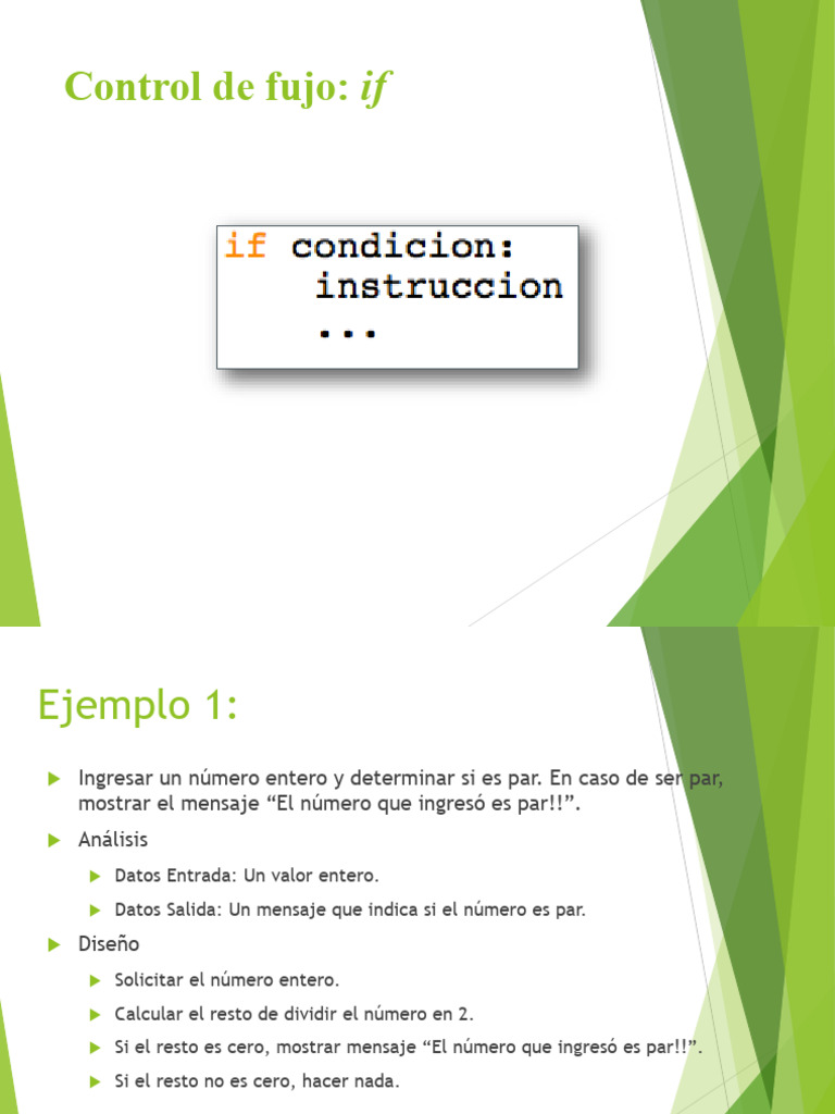 Control de flujo en programación: ejemplos prácticos | PDF | Entero ...