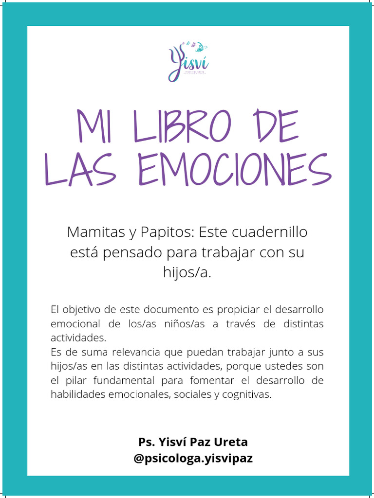 Mi Libro de Las Emociones Actividades para Niños | PDF | Las emociones ...
