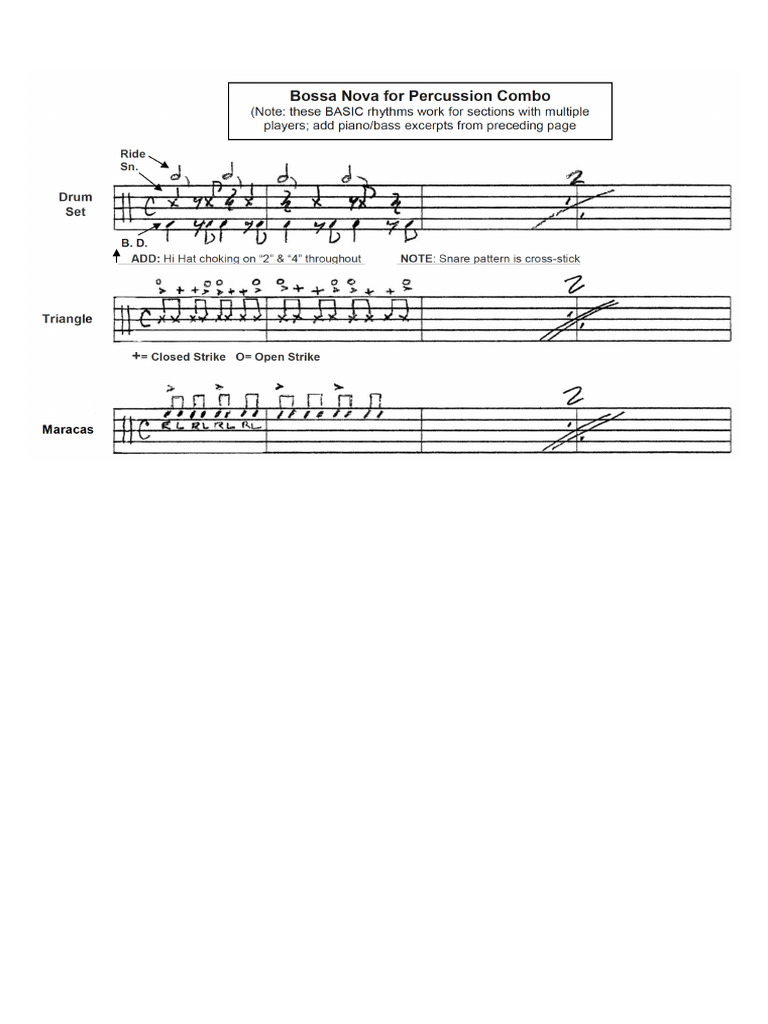 Bossa Nova Percussion Patterns Pdf 
