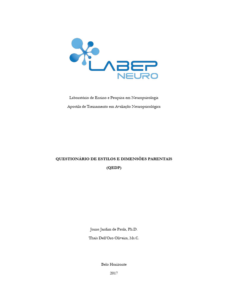 Questionário de Estilos Parentais QEDP | PDF | Comportamento | Ciências ...