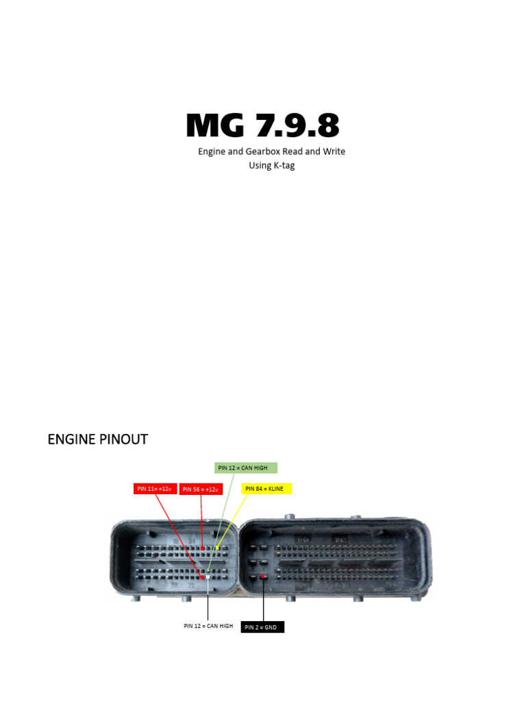 MG 7.9.8 K-tag Pinout Guide | PDF
