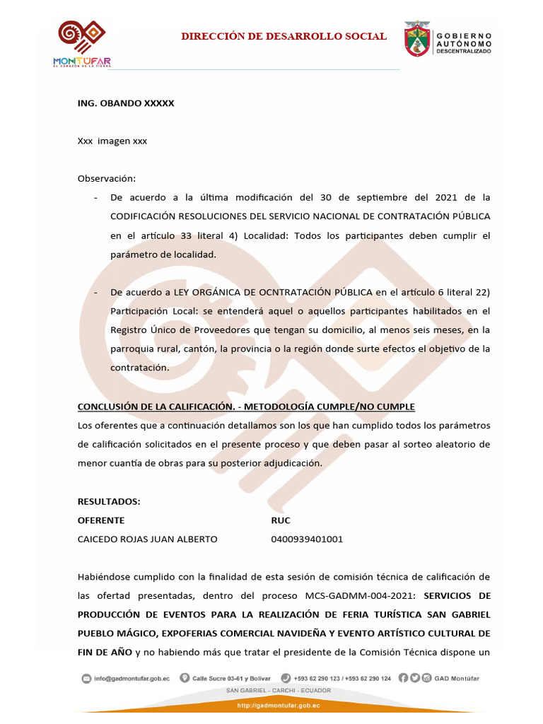 “SERVICIOS EVENTOS FERIA TURÍSTICA SAN GABRIEL PUEBLO MÁGICO ...