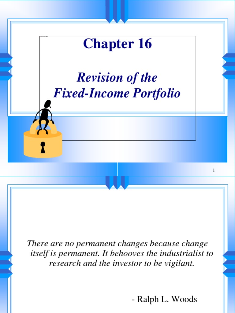 Revision of The Portfolio PDF Bond Duration Bonds