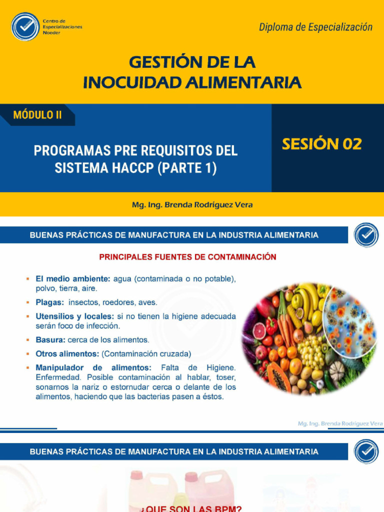 Sesión 02 - Gestión de La Inocuidad Alimentaria C | PDF