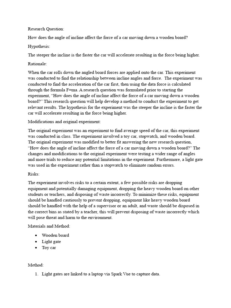 Force Science Experiment Pdf Force Experiment