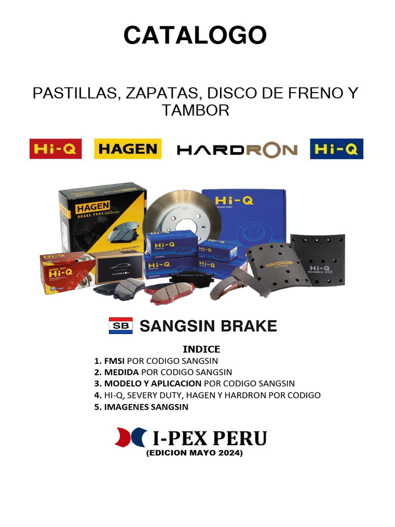 1 Catalogo de Pastillas de Freno | PDF