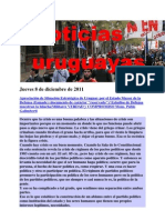 Noticias Uruguayas Jueves 8 de Diciembre de 2011