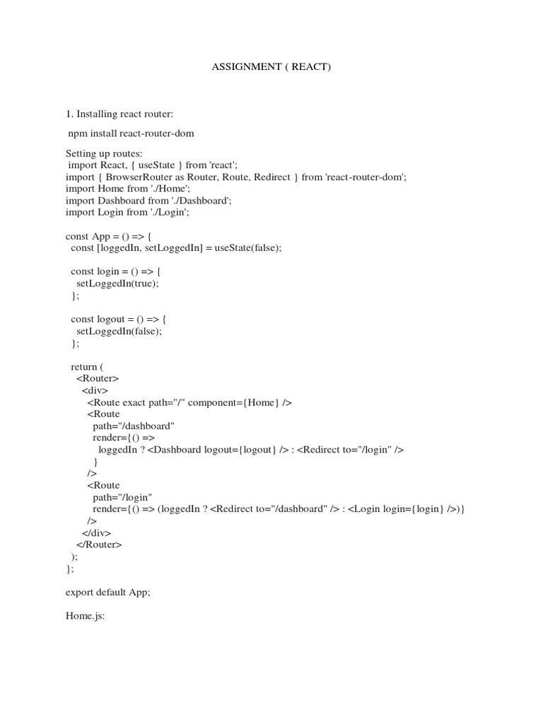 React Router Setup and Components Guide | PDF | User (Computing ...