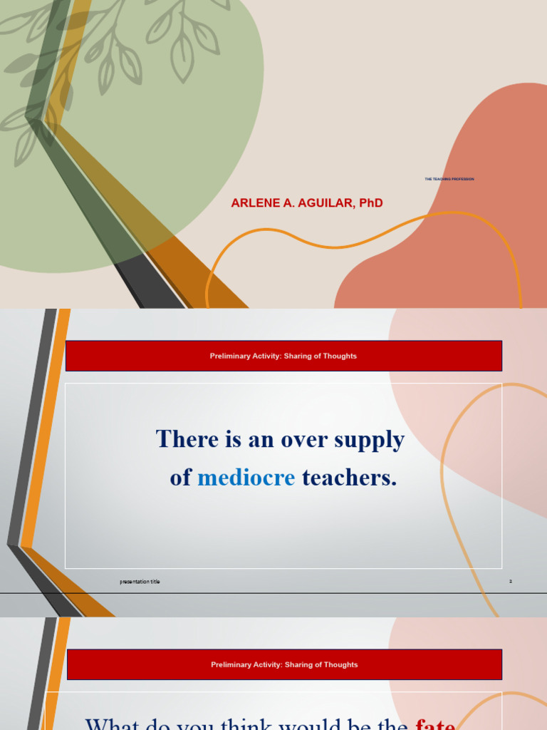 The Teaching Profession in the Philippines | PDF | Teachers | Profession