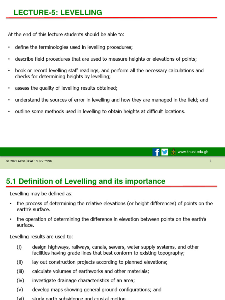 Levelling Techniques in Large-Scale Surveying | PDF | Surveying | Metrology