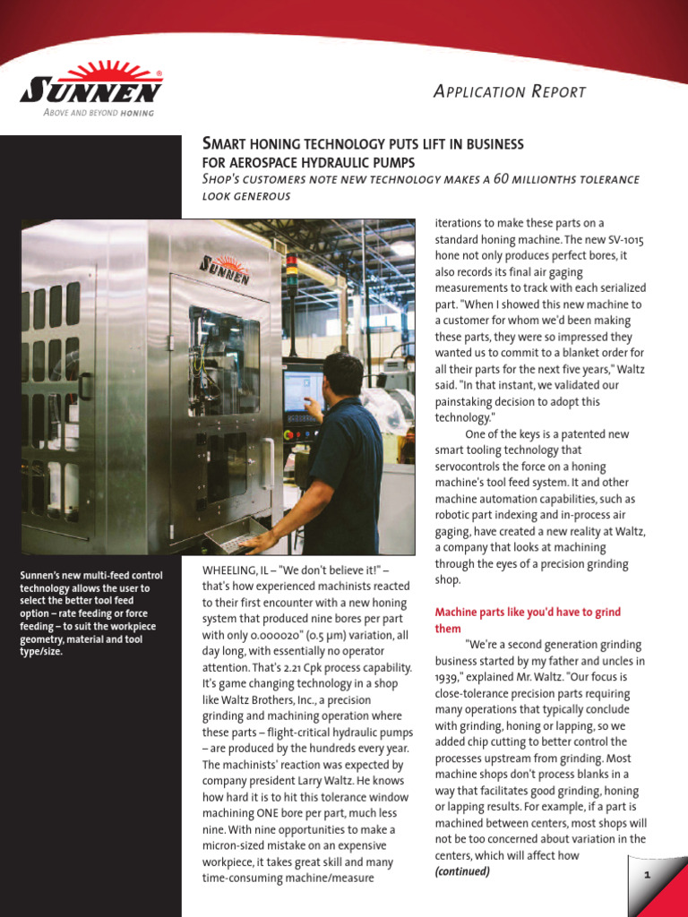Smart Honing Tech for Aerospace Pumps | PDF | Grinding (Abrasive ...