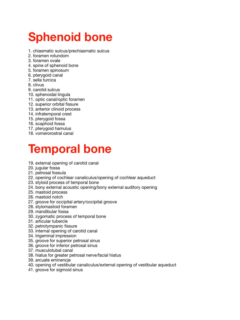 100 Important Pins From Skull | PDF | Human Head And Neck ...