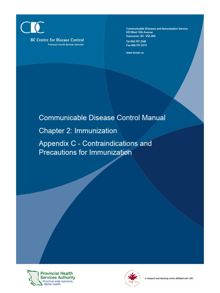 Appendix C ContraindicationsPrecautions | PDF | Vaccines | Allergy