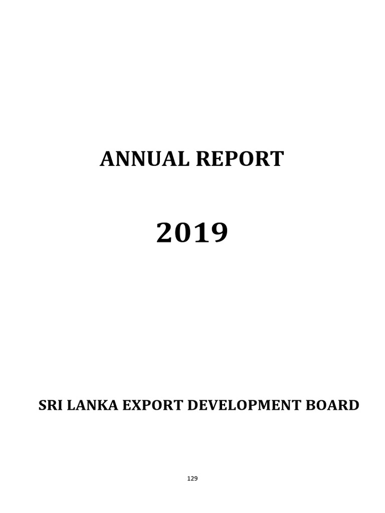Annual Report Srilanka Export Development Board 2019 | PDF | Exports ...