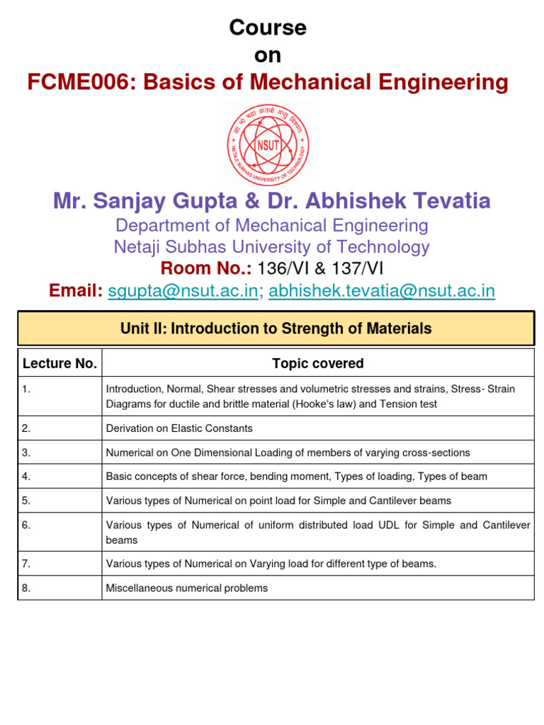 Bdc6cc07unit 2 Strength of Materials | PDF | Deformation (Engineering ...
