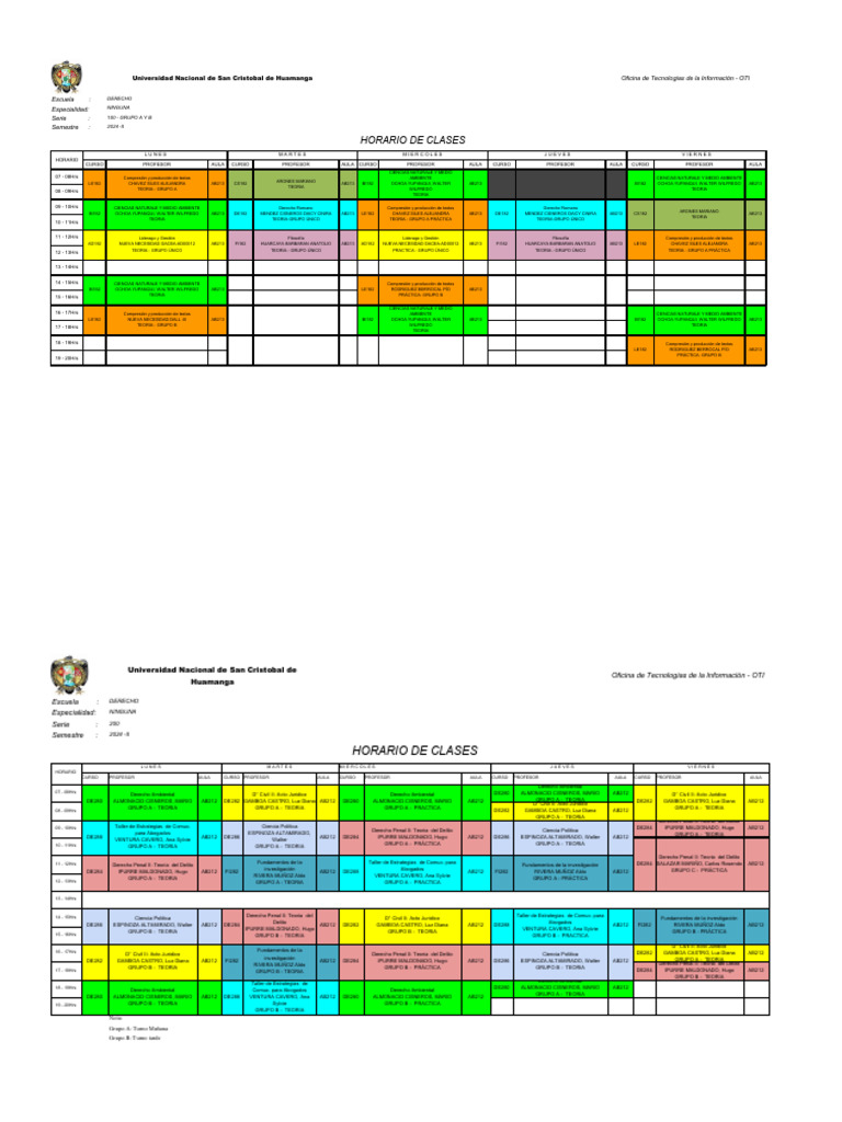 Horario de Clases 2024-II Universidad | PDF | Justicia | Crimen y violencia