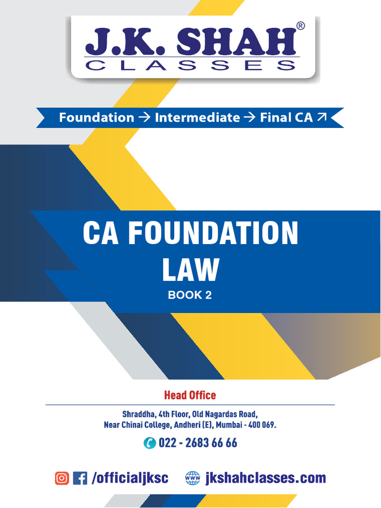 CA Foundation - Law Book - 2 | PDF | Offer And Acceptance | Consideration