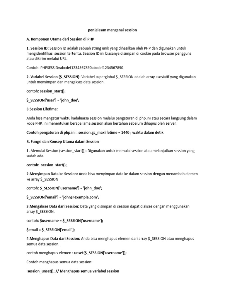 Memahami Penggunaan Session di PHP | PDF
