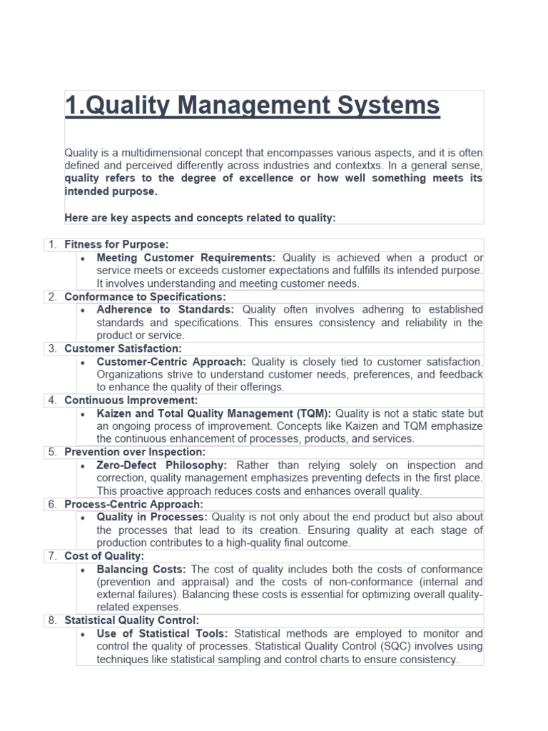 1.QMS | PDF | Quality Management System | Quality Management