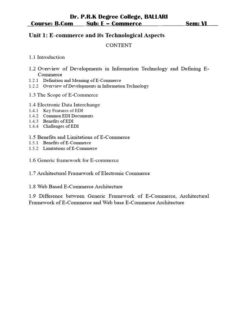 Generic E-Commerce Framework Overview | PDF | Electronic Data ...