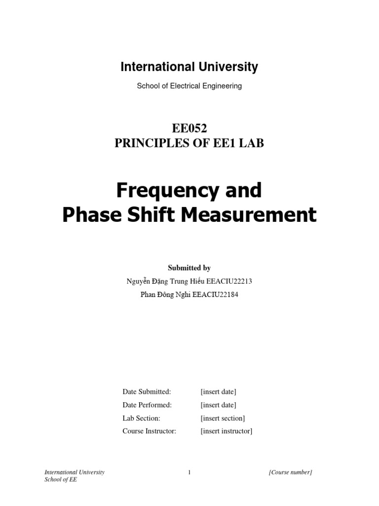 EE Lab: Frequency & Phase Shift Analysis | PDF | Electrical Impedance ...