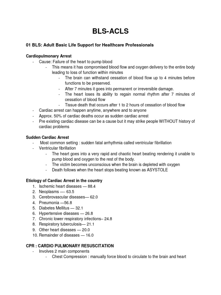 Bls-Acls (Micu Babies) | PDF | Cardiopulmonary Resuscitation | Cardiac ...