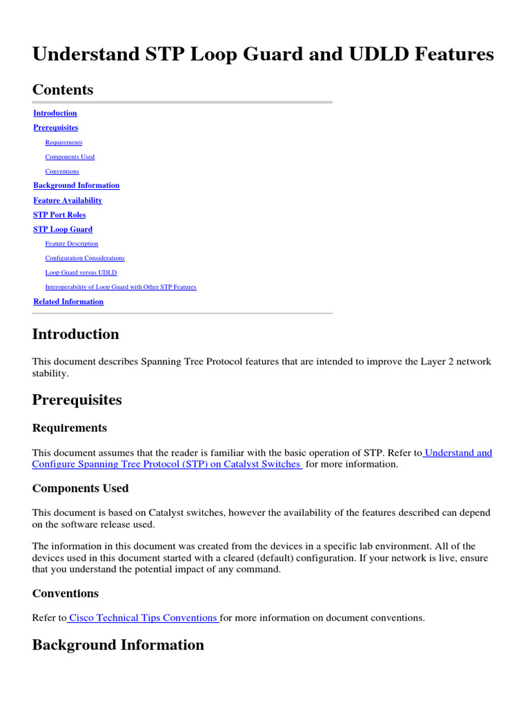 Configure STP With Loop Guard and Bpdu S | PDF | Information And ...