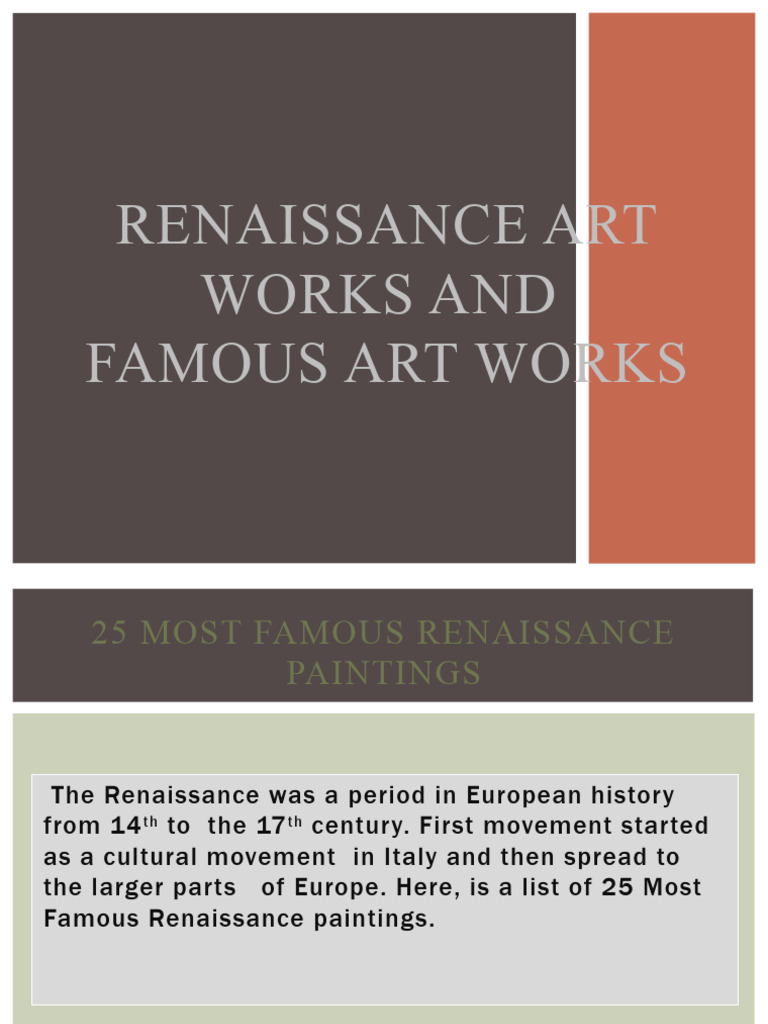 Famous Renaissance Paintings List | PDF | Leonardo Da Vinci | Paintings