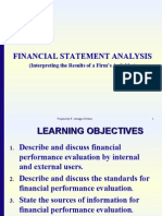 Financial Statement Analysis: (Interpreting The Results of A Firm's Activities)