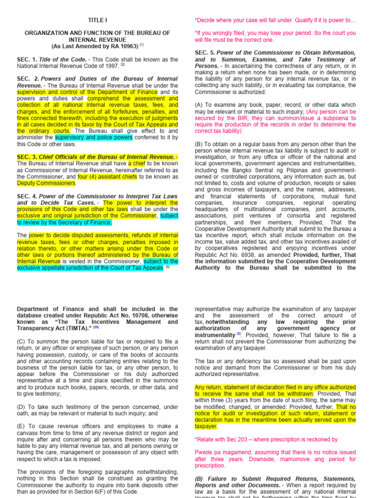 Nirc Provisions | PDF | Internal Revenue Service | Taxes
