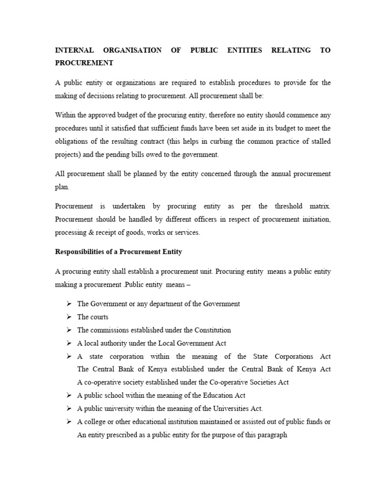 Topic 3 internal organisation of public entities relating to