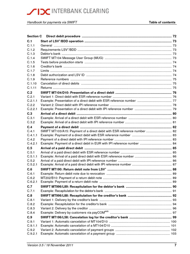 SWIFT Handbook Pages 7 | PDF | Money | Services (Economics)
