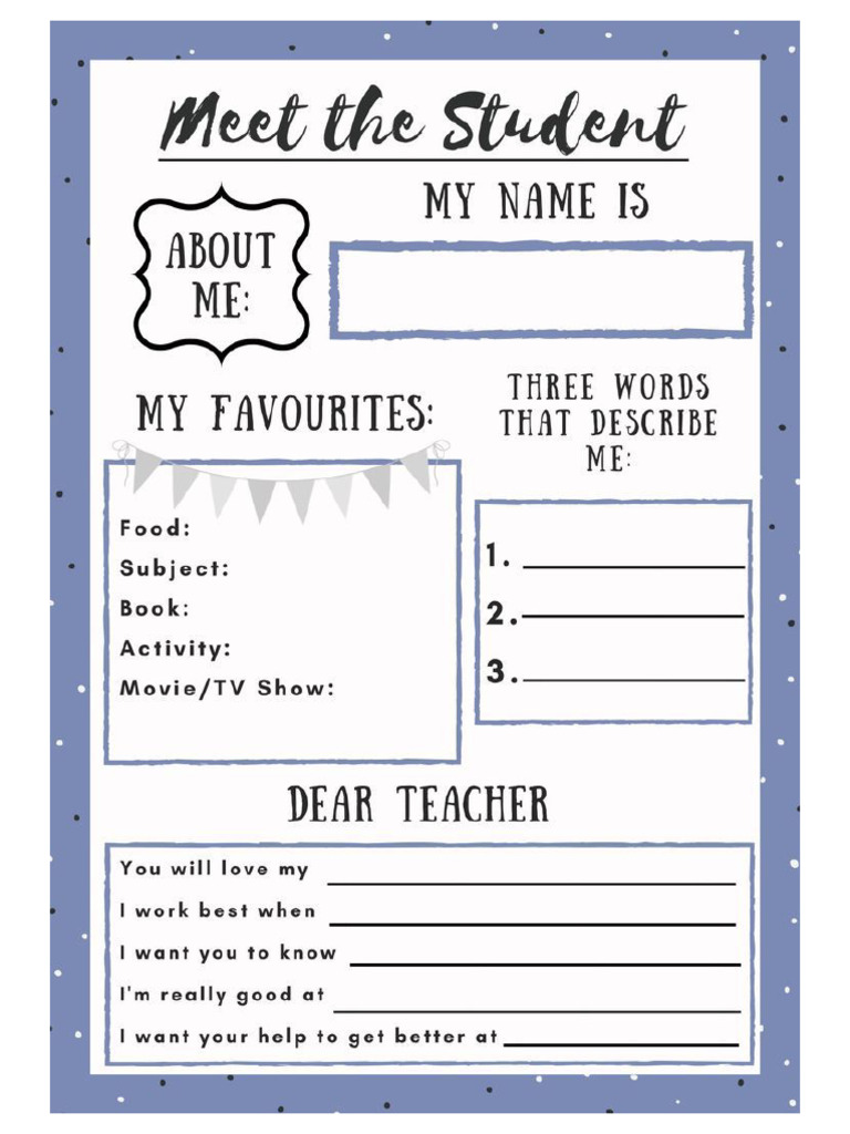A Great Way To Get To Know Your Students! | PDF