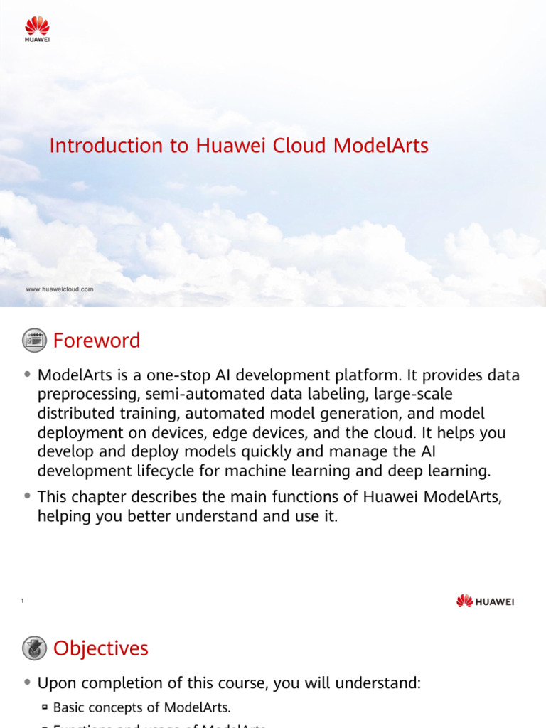 Chapter 4 Introduction To Huawei Cloud ModelArts | PDF | Artificial ...