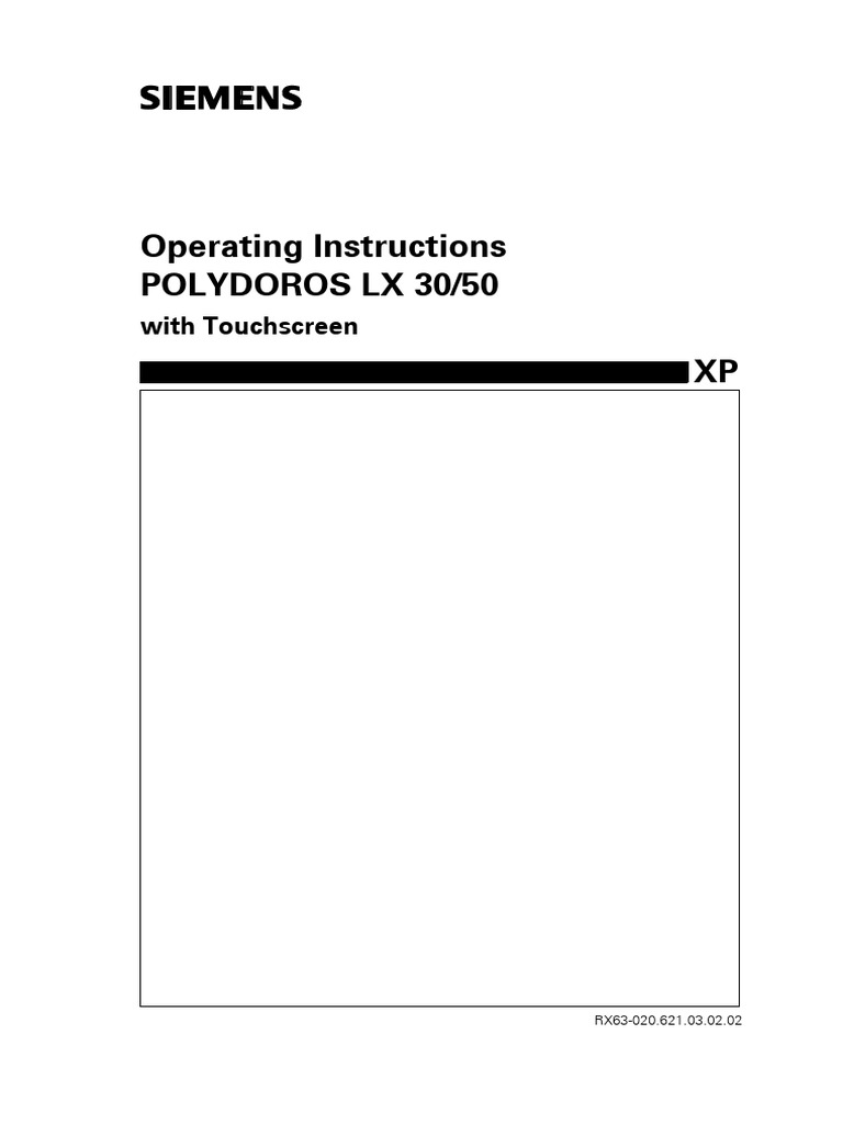LX 30 50 W Touchscreen RX63-020 621 03 02 02 | PDF | Menu (Computing ...