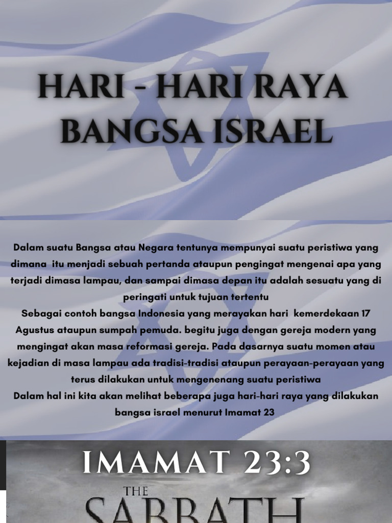 Tugas, HARI RAYA BANGSA ISRAEL | PDF