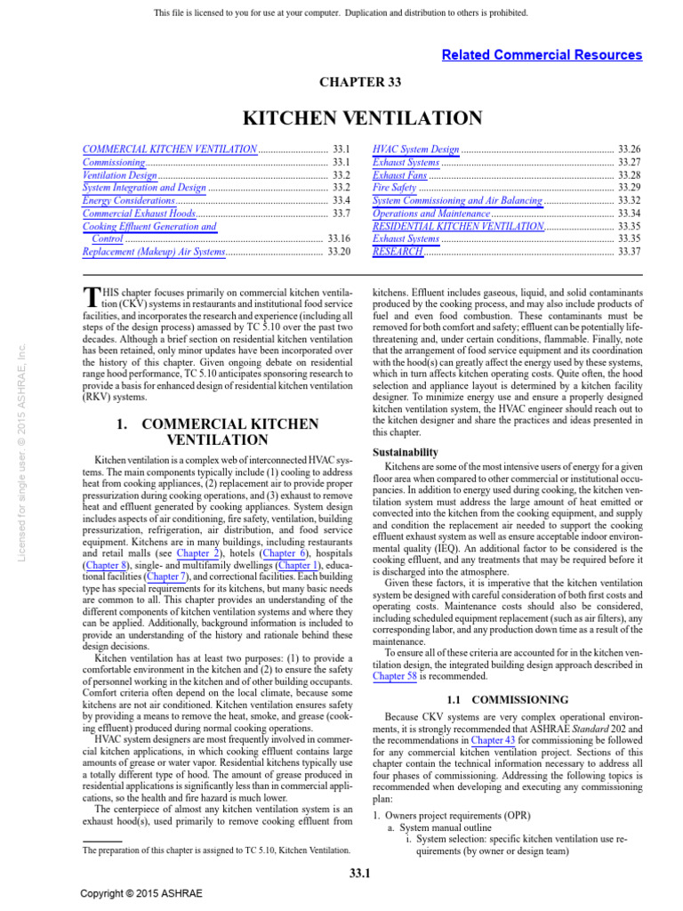 Kitchen Ventilation | PDF | Ventilation (Architecture) | Duct (Flow)