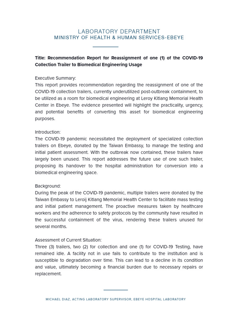 Covid-19 Collection Trailer Reassignment | PDF | Hospital | Social Programs