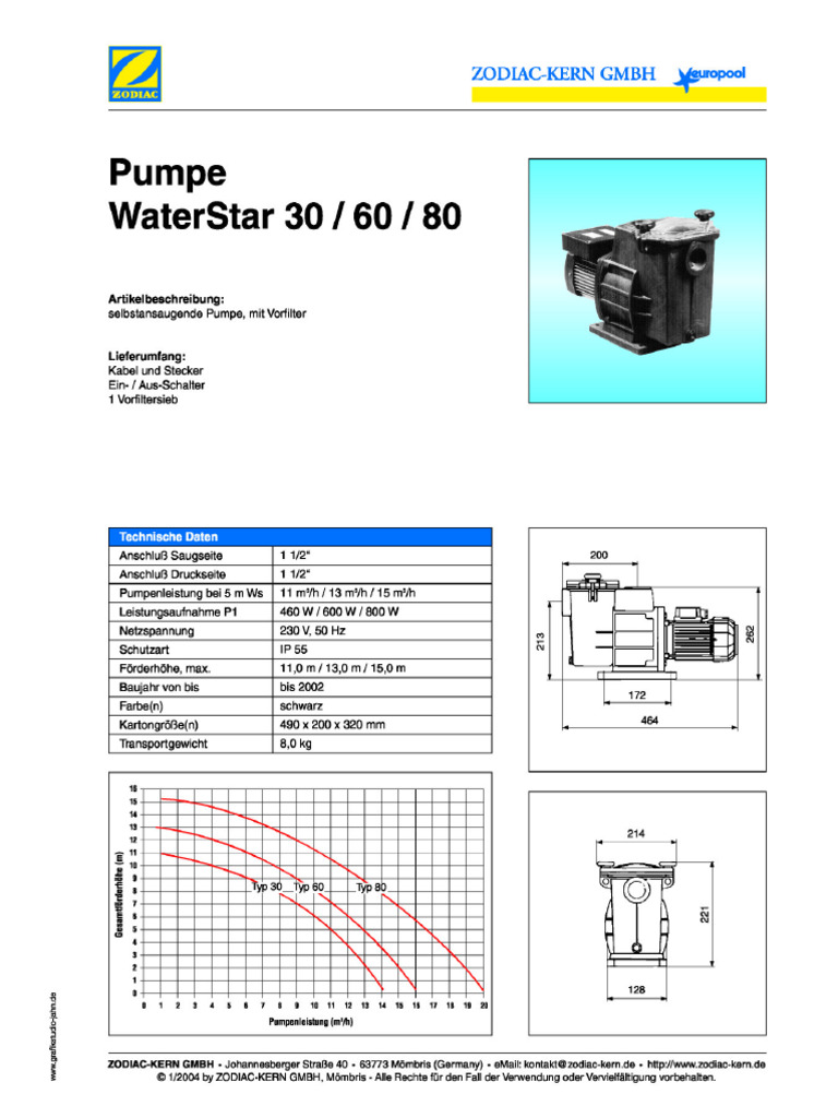 Waterstar 30 60 80 | PDF