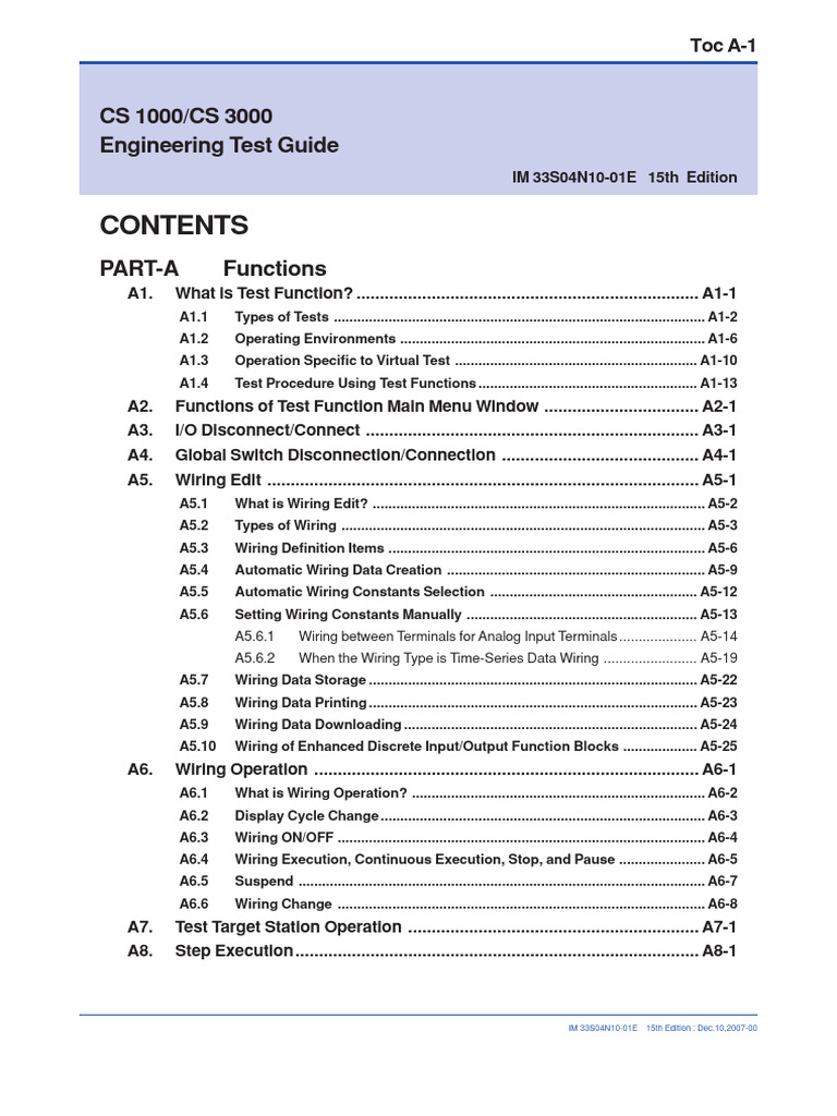 CS 1000/CS 3000 Engineering Test Guide: Toc A-1 | PDF | Input/Output ...