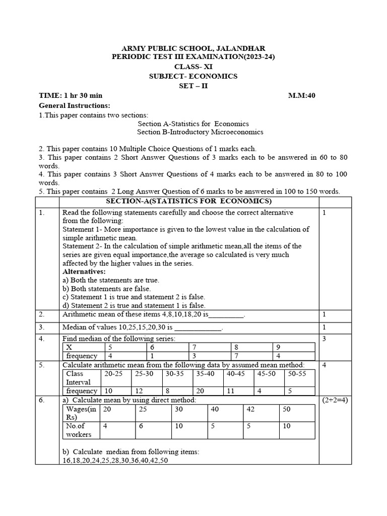 Eco (2) Class11 PT3 (2023 24) 2 | PDF | Demand | Elasticity (Economics)