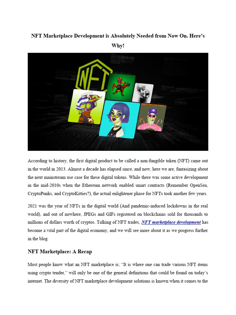 Essential NFT Marketplace Development Guide | PDF | Cryptocurrency ...