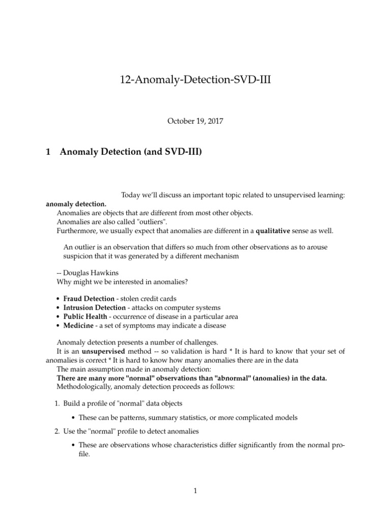 Anomaly Detection Techniques Explained | PDF | Outlier | Statistical ...